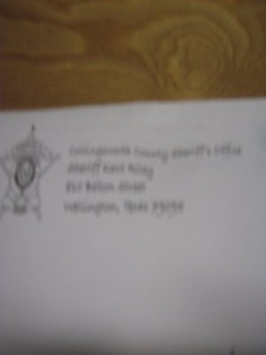 letter from the Sheriff's Department